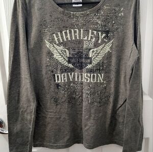 Harley-Davidson of Scottsdale Arizona Gray Longsleeve Cotton Shirt Medium